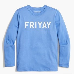 Kids’ J. Crew Crewcuts FRIYAY long sleeved tee, size M (8-9)